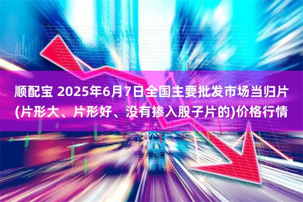 顺配宝 2025年6月7日全国主要批发市场当归片(片形大、片形好、没有掺入股子片的)价格行情