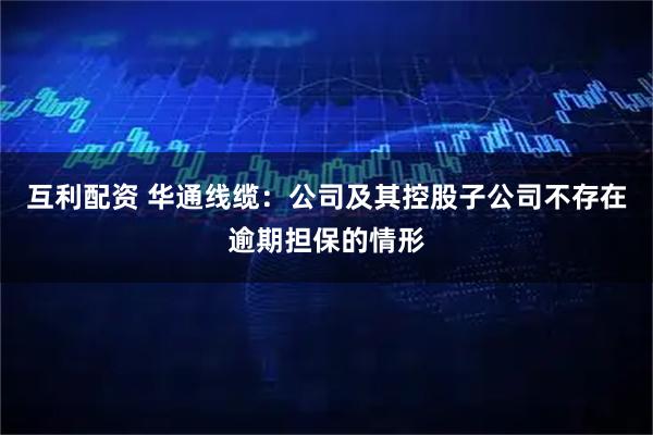 互利配资 华通线缆：公司及其控股子公司不存在逾期担保的情形
