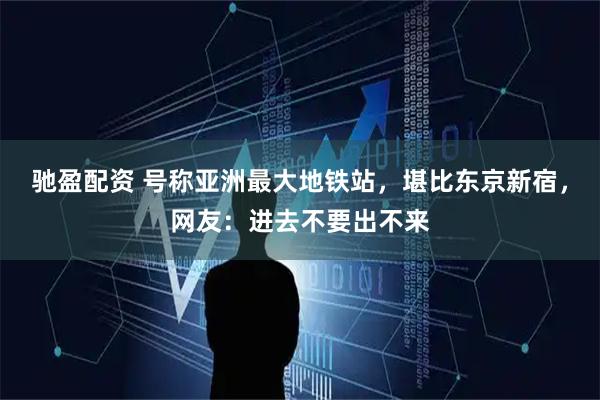 驰盈配资 号称亚洲最大地铁站，堪比东京新宿，网友：进去不要出不来