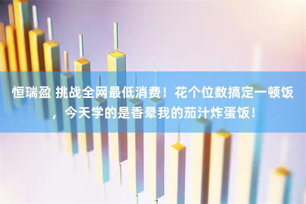 恒瑞盈 挑战全网最低消费!花个位数搞定一顿饭,今天学的是香晕我的茄汁炸蛋饭!